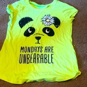 Justice size 10 bright yellow bear joke